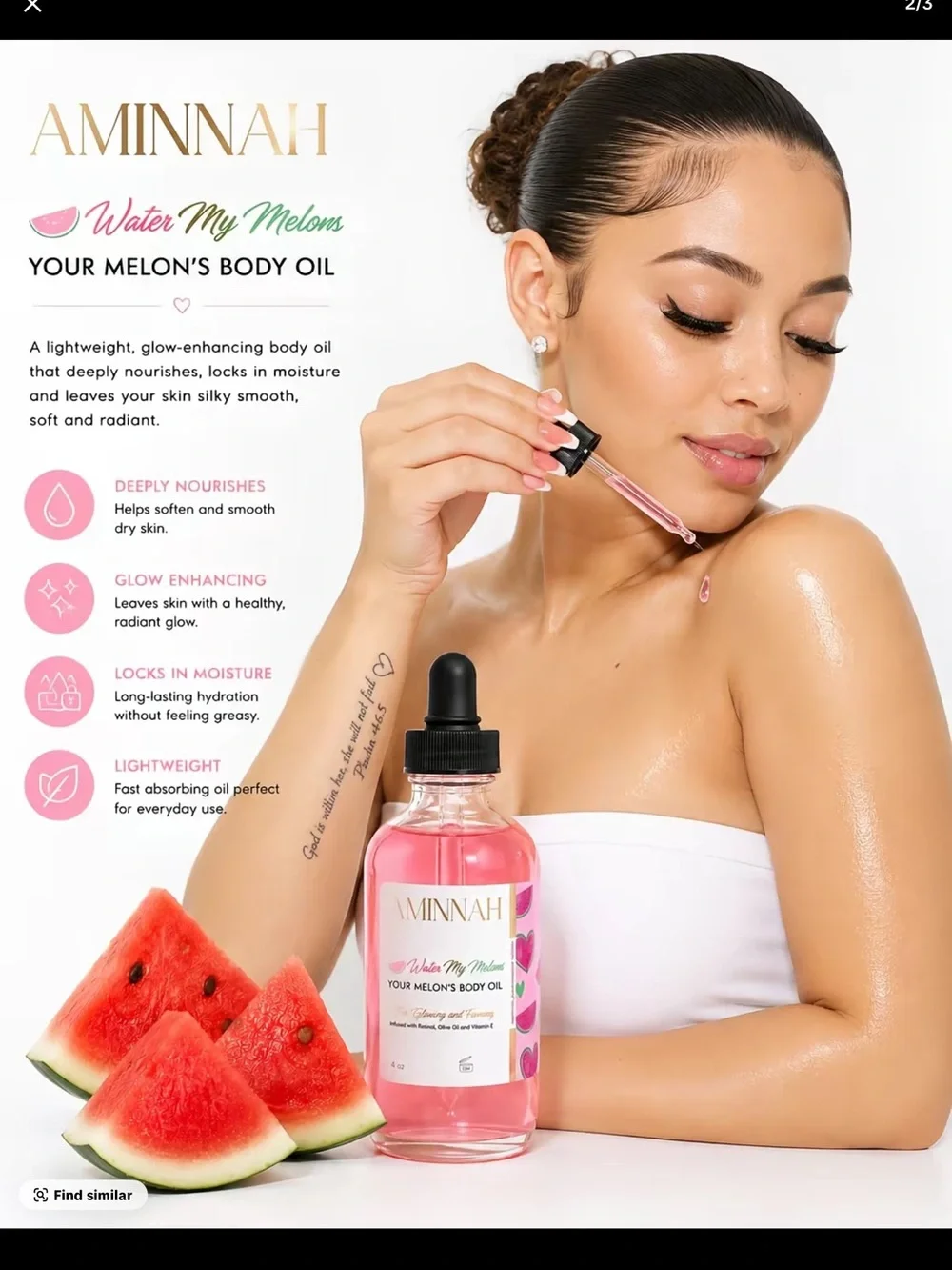 Water My Melon Pink Body Oil - Hydrating Women’s Body Oil